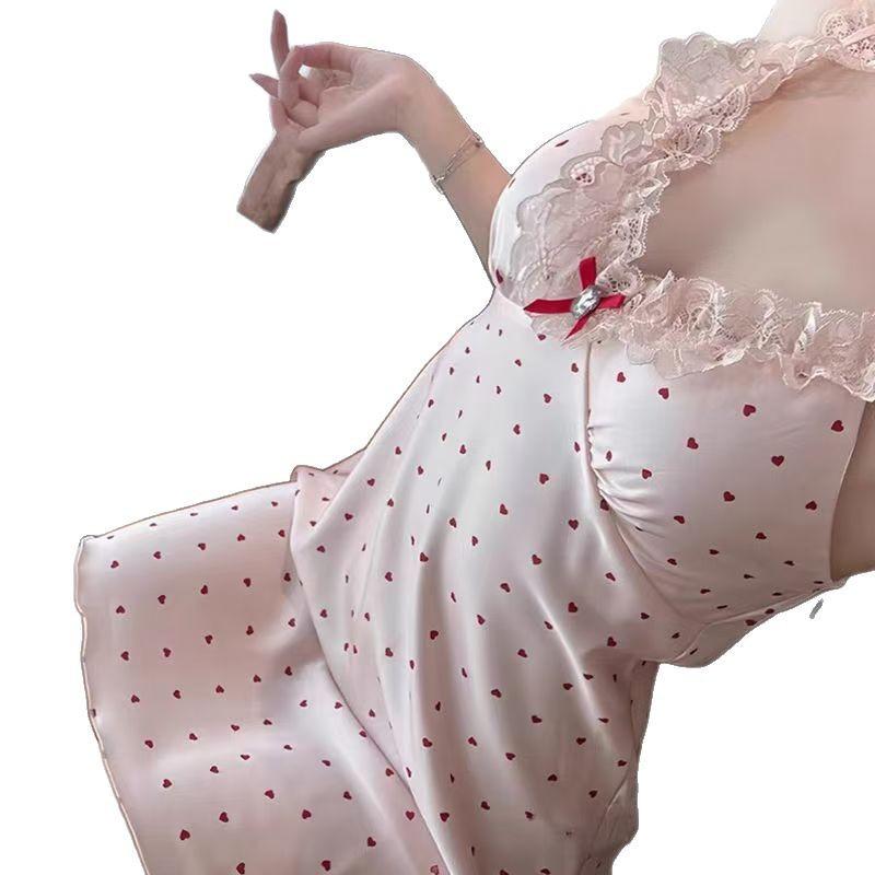 Sex Underwear Sexy Small Chest Uniform Pure Desire Wind Qqny Polka Dot Suspender Nightdress Clothes Women