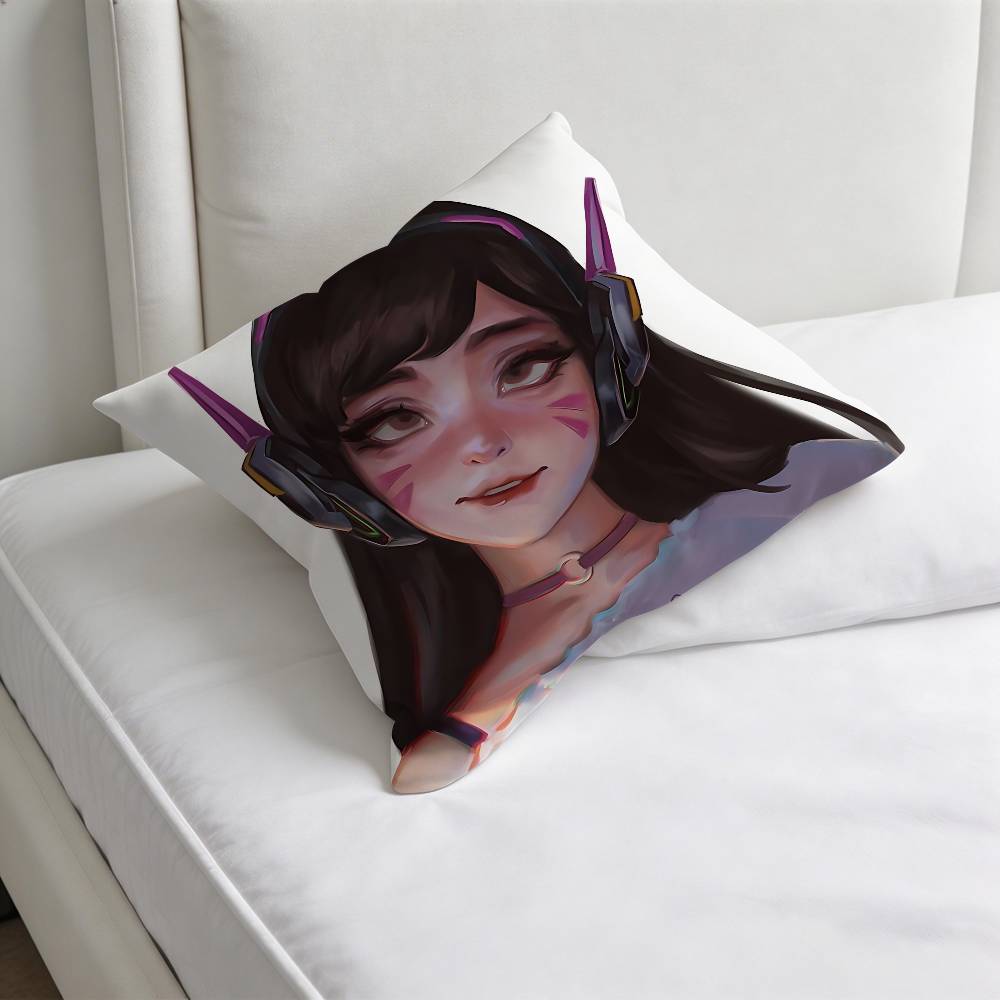 Cute DDVA OOverwatch  Square Pillow Cover Decorative Throw Pillow Case for Sofa Couch Bed Home Car Living Room Decoration