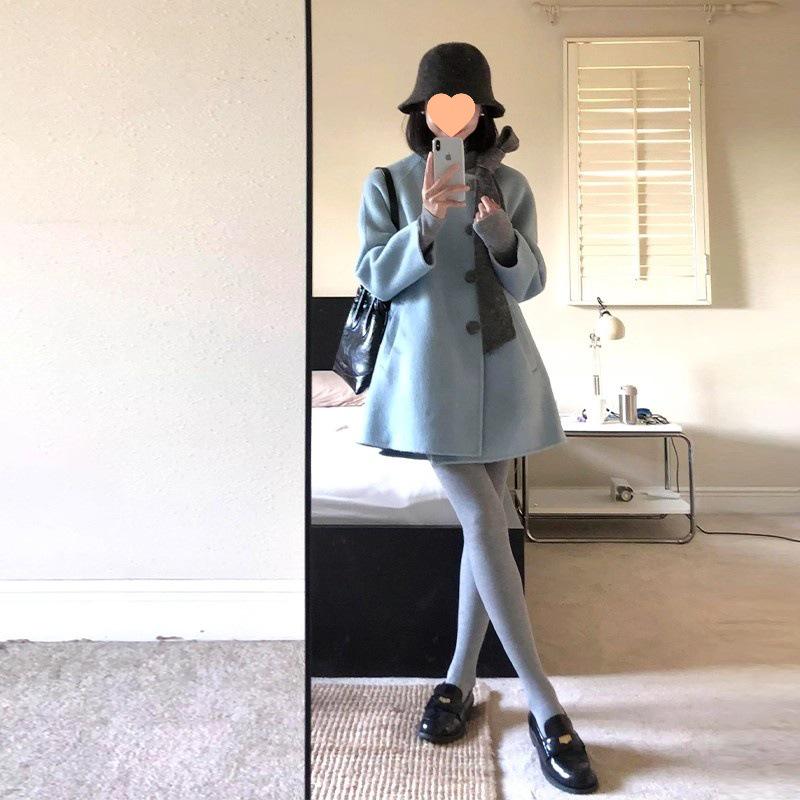 

Lined Retro Color Block Bow Woolen Coat for Women - 2025 Autumn/Winter Collection X-Large