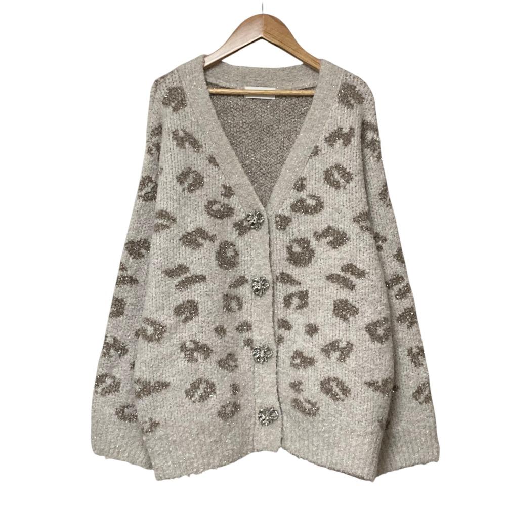 [Used] Good Condition 25AW SNIDEL Bijou Ribbon Middle Cardigan SWNT255110 Size F Greige Women s Luxs Brand Used Clothing Luxe