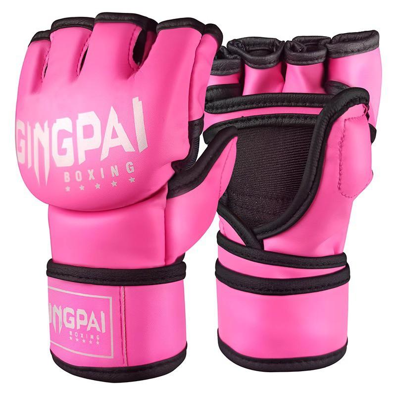 Half-Finger Boxing Gloves MMA Kickboxing Muay Thai Training Sandbag Punching Adult Unisex PU Leather