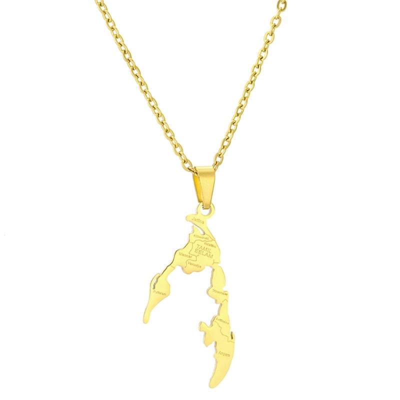 Patriotic Necklace Fashionable Tamil Eelam Pendant Neck Chain Trendy Stainless Steel Collarbone Chain Ethnic Style