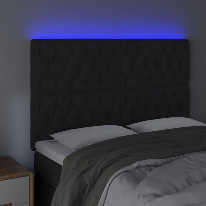 VidaXL LED Headboard Bedroom Furniture Double Bed Accessory Head of Bed Frame Interior Black 3122810