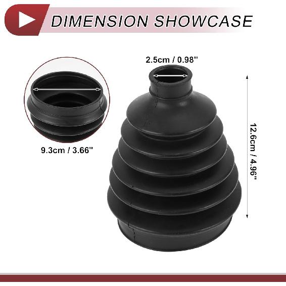 1 Set CV Joint Boot Kit for Mitsubishi Outlander 2008-2013 Outer Constant Velocity Joint Boot W/Clamps No.3817A099 Black Rubber