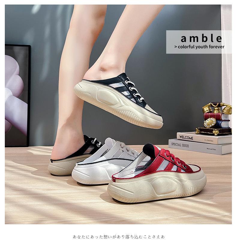 Spring and summer new baotou half slippers fashionable and casual simple and lightweight slippers