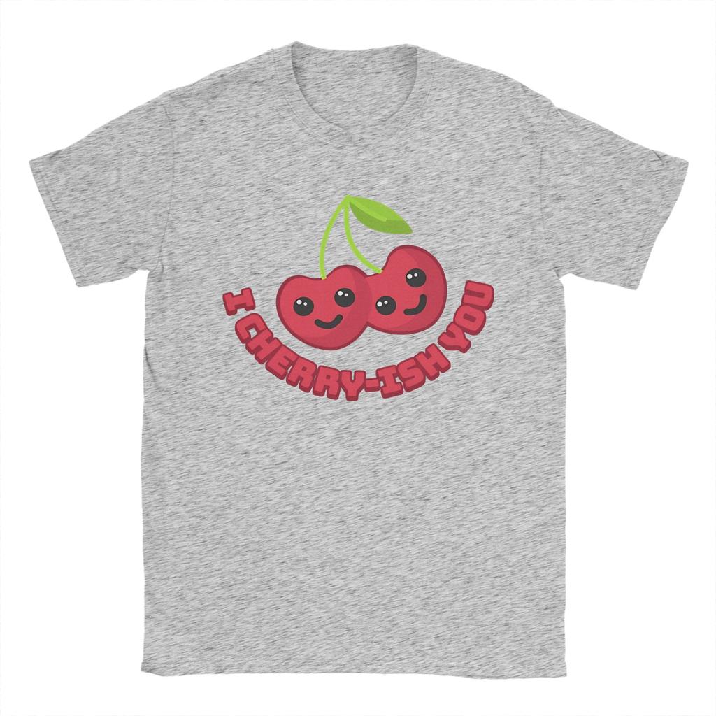 I Cherryish You Cute Cherry Cartoon T Shirt Summer 100 Cotton T Shirts For Unisex Leisure Casual Tshirt ShortSleeved Tees