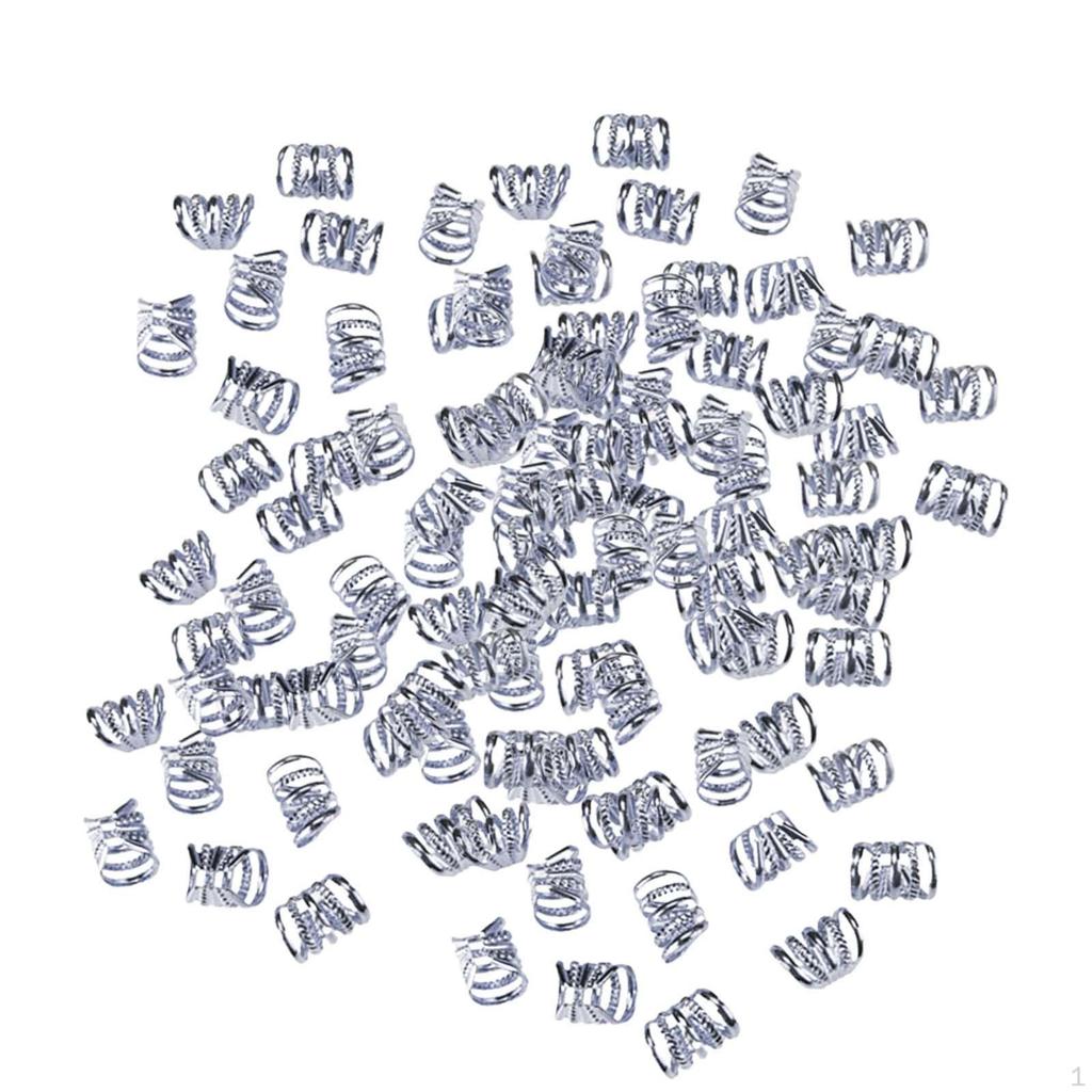 100 Metal Beads for Dreadlocks, Hair Clips Braids And Cuffs