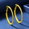 Korean Chic Luxury Diamond C-Shape Hoop Earrings