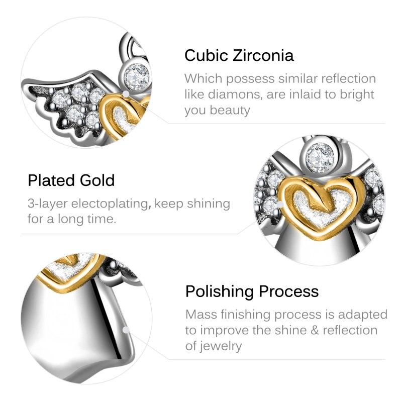 Sale Angel With Wings Heart Charms Pendants For Jewelry Making Pendants Fit Original Charm European Bracelets Gifts