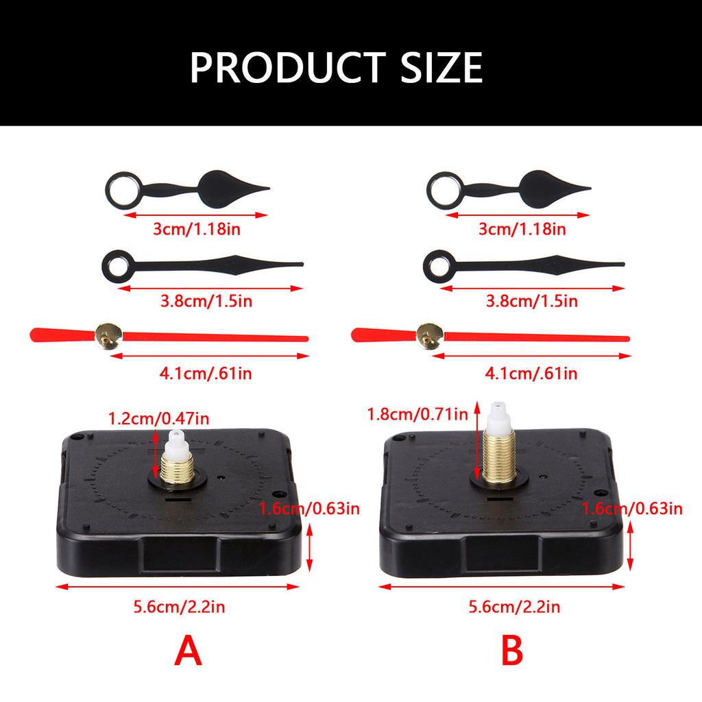 Quiet Quartzs Clock Movement Mechanism Kits Clock Motor and Hands Battery Operated for Creative Clock Crafting Projects