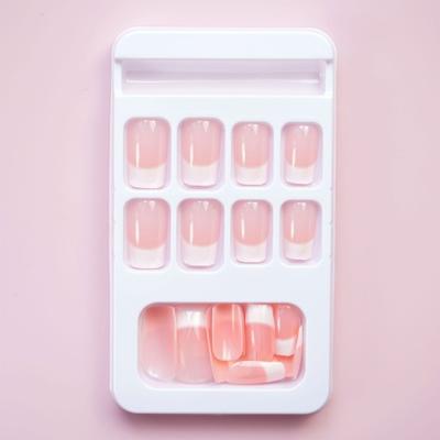 Yousheng 24 Pezzi Unghie Press-on con Colla Quadrate Corte Lucide Estensione Unghie Copertura Totale Donne Ragazze Unghie Finte Naturali Nude Salone Uso Domestico