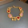 Medieval style flower portrait with diamond love necklace new retro court style temperament collarbone chain niche necklace women