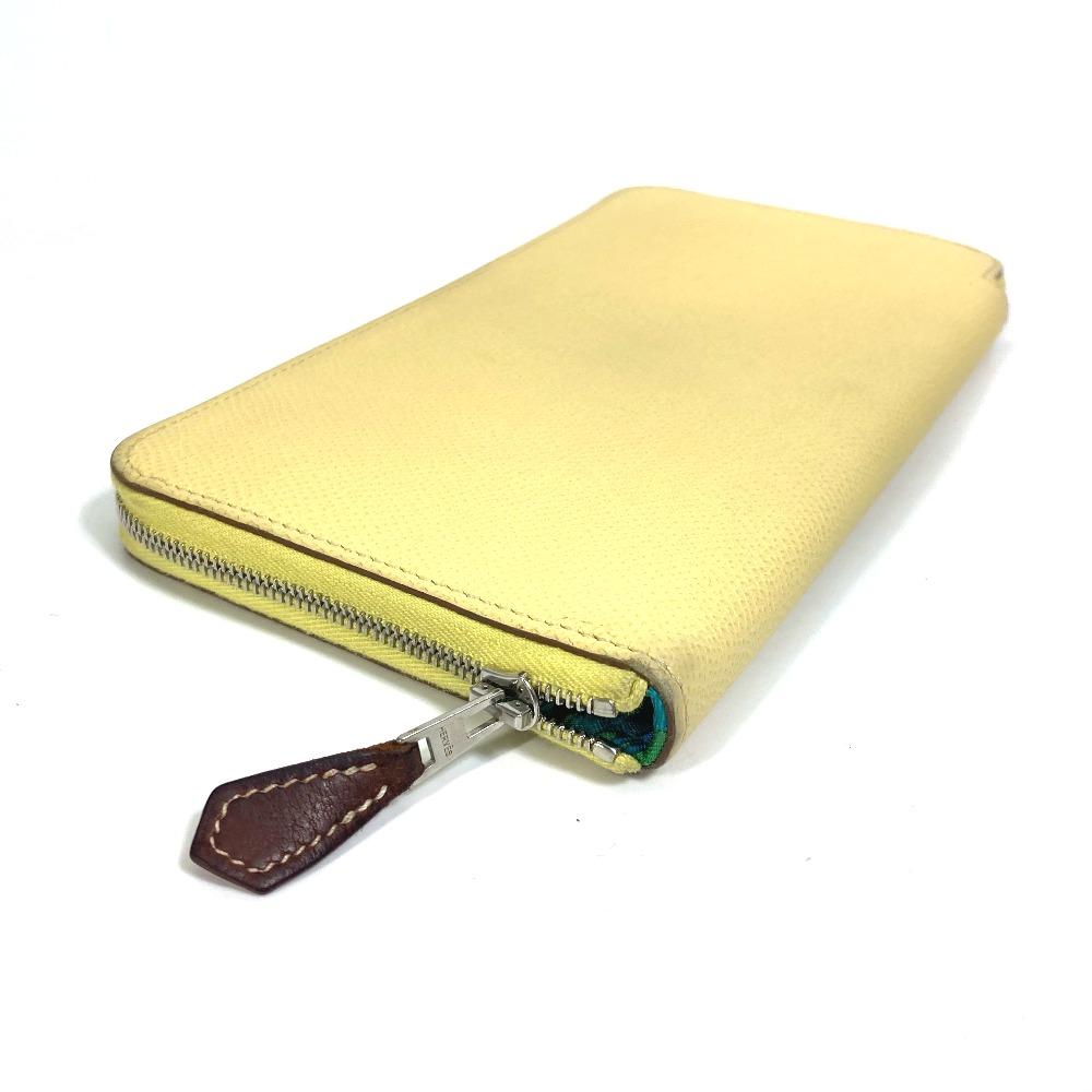 HERMES Azap Long Silk-In Zip Around Long Wallet Leather yellow/Green