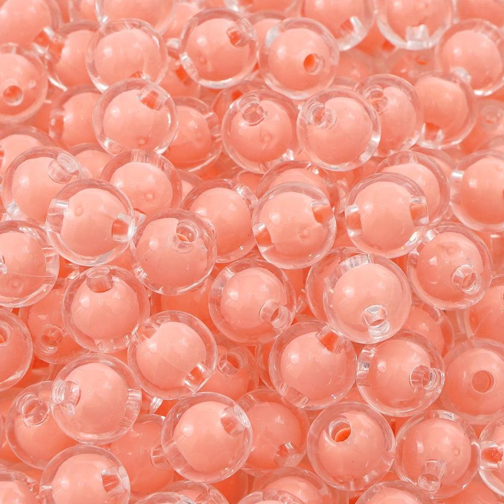 50 stk Akrylperler Belagt Fargede Løse Runde Perler For Smykkefremstilling DIY Halskjettingtilbehør