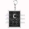 Popular Culture Halloween Tarot Card Keychains for Accessories Moon Luna Death Keyring Jewelry Fans Lovers Friends Reader Gifts