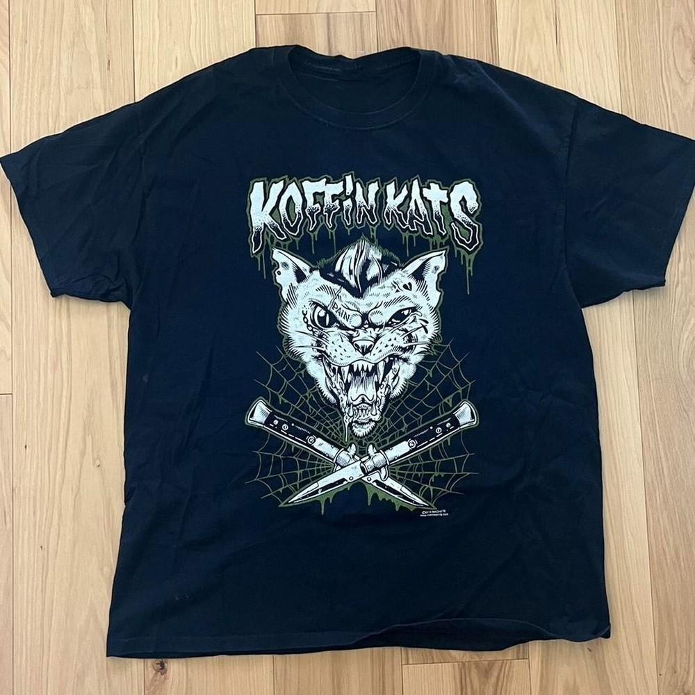 Vtg The Koffin Kats Band Album Cotton Black Full Size Shirt For Men KN191 Unisex T-Shirt S
