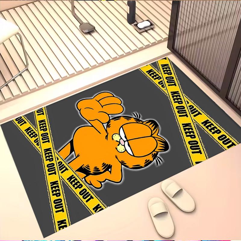 Tapete Estampado Garfield, Carpete de Chão Lavável, Para Entrada Quarto de Estudante Lavanderia Escritório Estudo, Decoração de Casa Presente de Aniversário Natal