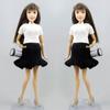 Lace Fashion Doll Clothes For Barbie Doll Outfits White Short Top T-Shirt Black Skirt For 1/6 BJD Doll Accessories Toys