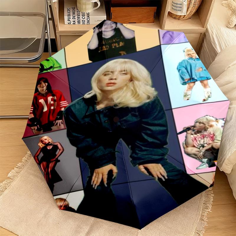 1PC Billie eilish Automatic Umbrella - Suitable Travel Outdoor Portable Umbrella Birthday Gift Daily Essentials