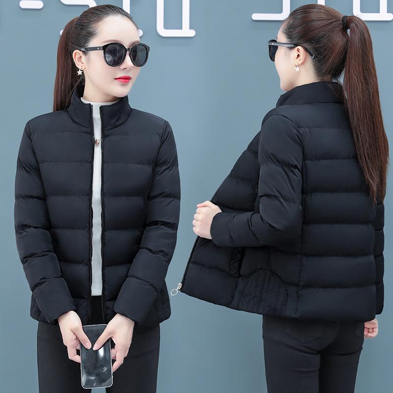 Women's Short Korean Style Cotton Jacket - Versatile and Lightweight Winter Coat, Popular for Moms