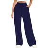 Pantaloni da jogging casual unisex a vita alta elasticizzati a gamba larga con coulisse