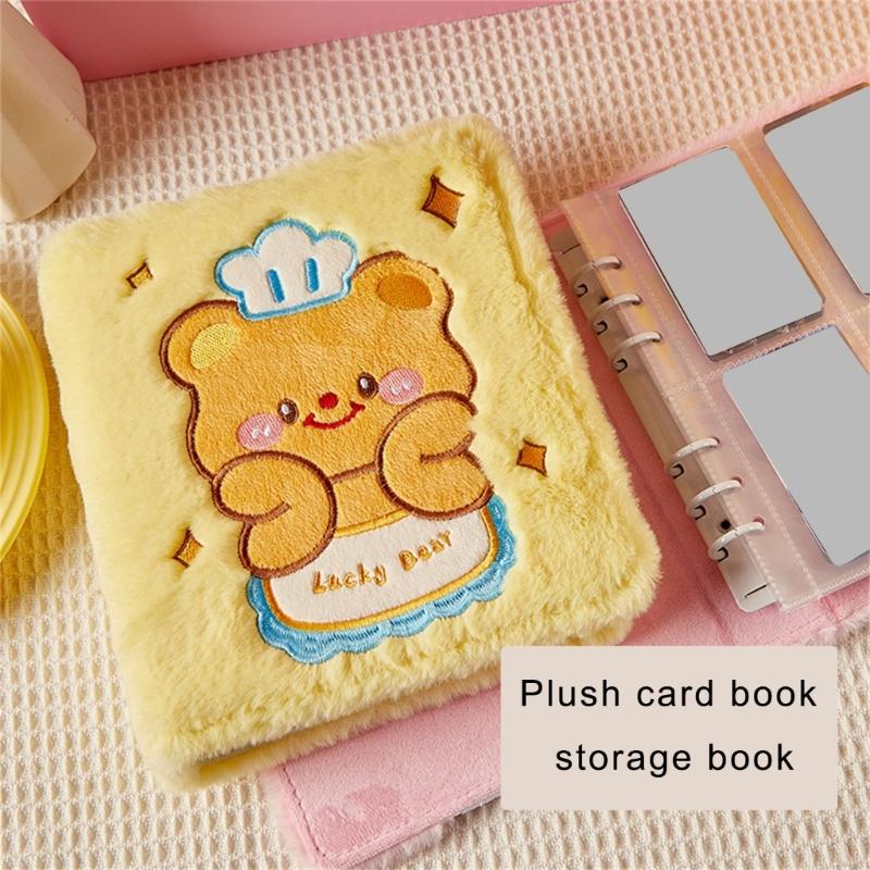 Soft Plush Card Storage Book Cute Capybaras Butter Bear Mini Photo Album 3Inch Picture Photocard Binder Card Sleeves