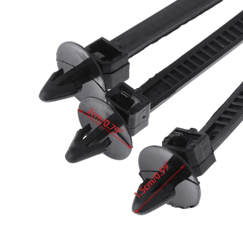 

Car accessories - 30 Pcs Nylon Black Car Auto Cable Strap Push Mount Wire Tie Retainer Clip Clamp