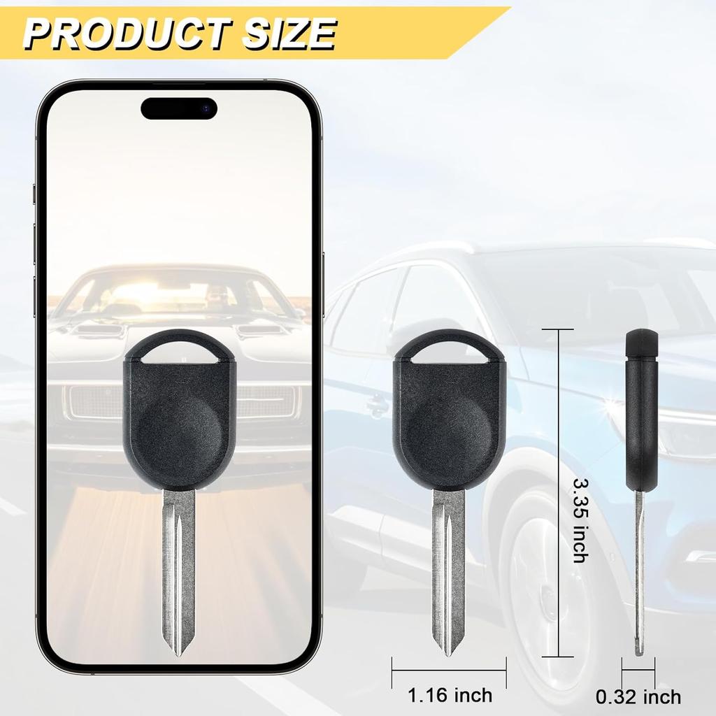 80 BIT Transponder Ignition Car Key, 4D-63 H84 H85 H92 Replacement for Ford F-Series Expedition Escape Explorer Focus Mustang Ranger Taurus, New