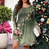 Plus Size Women's Gradient Print Casual Spring/Autumn Pocket Round Neck Long Sleeve Dress