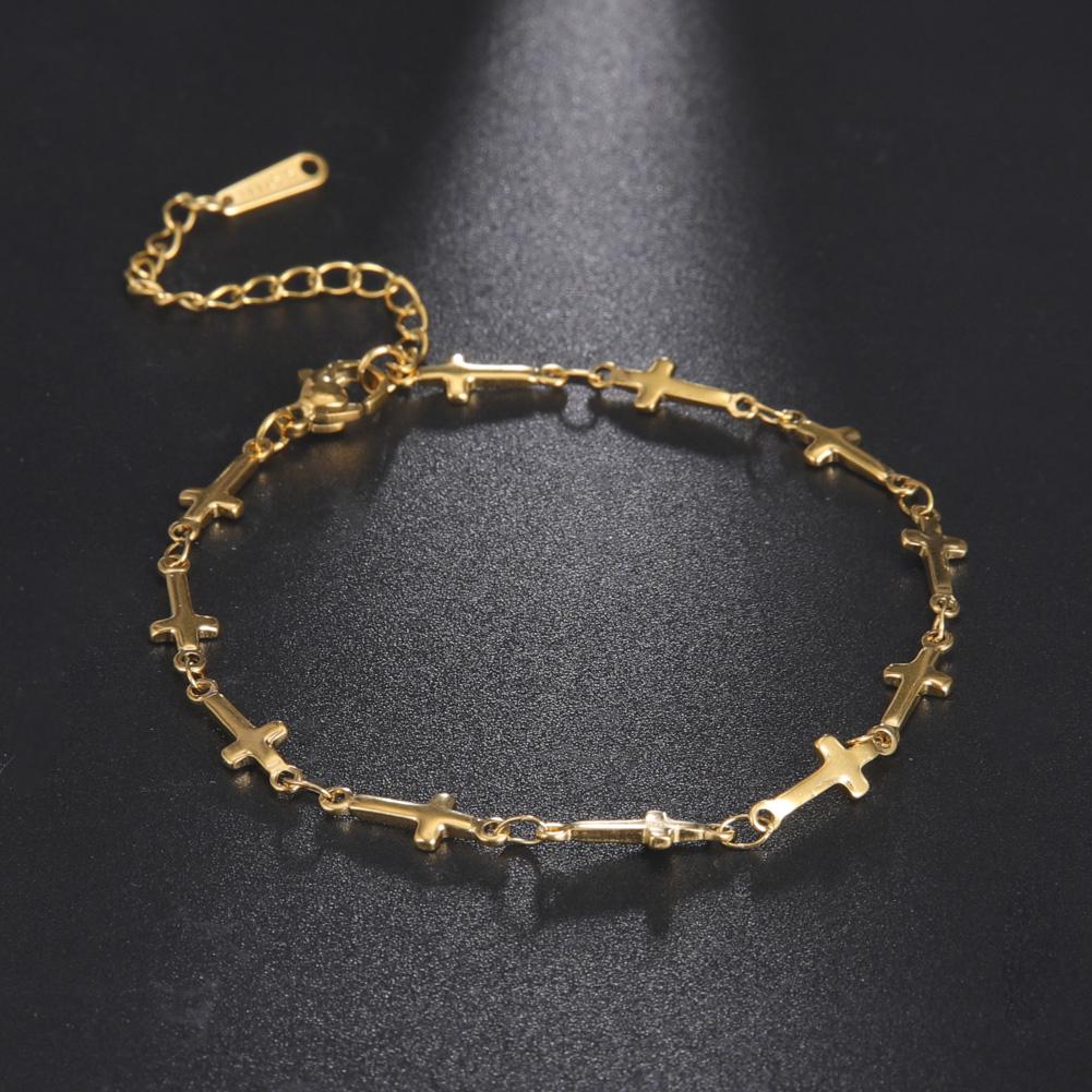 

Fashion Cross Bracelet Stainless Steel Adjustable Bracelets Jesus Christian Jewelry Gift for Women Girls 17-22 cm