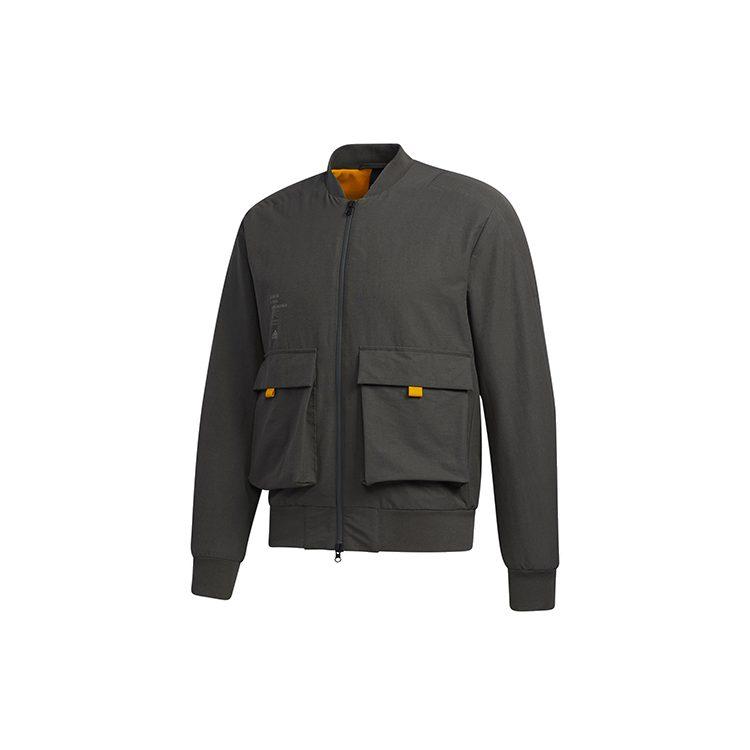 Adidas Jackets Men's Green Baseball Collar Moderate Workwear GM4405