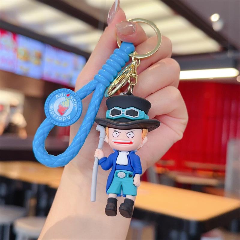 Cartoon One Piece Keychain: PVC Figurine Charm for Bags & Cars, Cute Gift