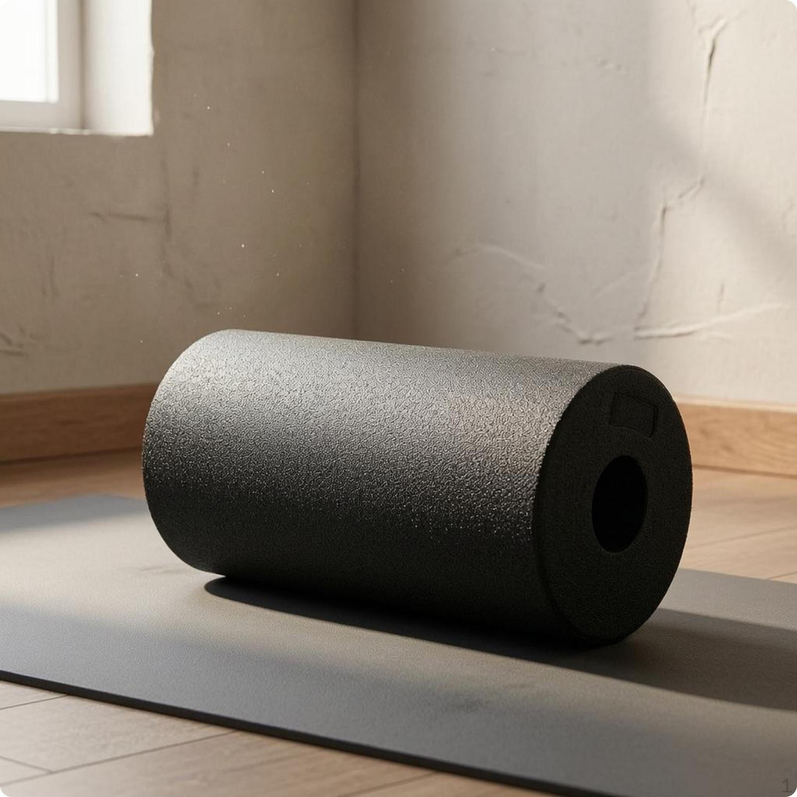 Expanded Polypropylene Foam Roller Cylindrical Hollow Speckled Workout Tool 30CM Blk 30CM Black