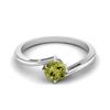 0.50 Ctw Round Peridot 925 Sterling Silver Solitaire Bypass Women Wedding Ring