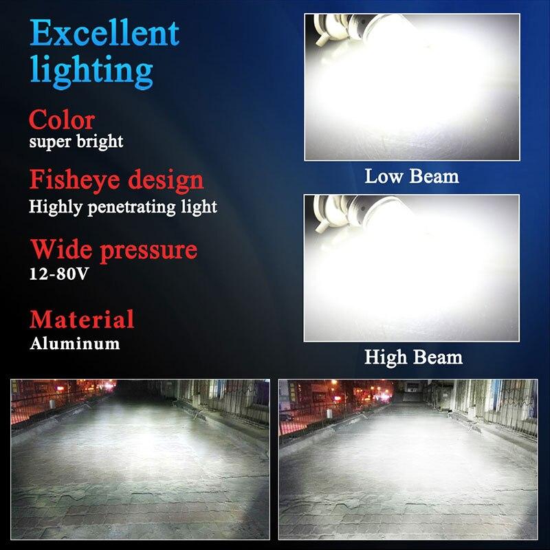 1PCS Motorcycle Headlight H4 Moto H6 BA20D P15D Lamp 12V 6000K 108Pcs Chips LED Super Bright Autobike Fog Lamp ATV Lamp