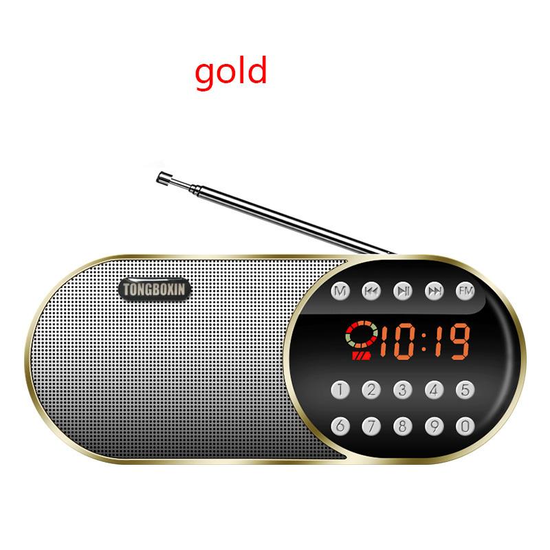 Portable Mini FM Radio Wireless Bluetooth 5.0 Speakers TF\USB\LED Flashling Function Support 3.5mm Earphone MP3 Player