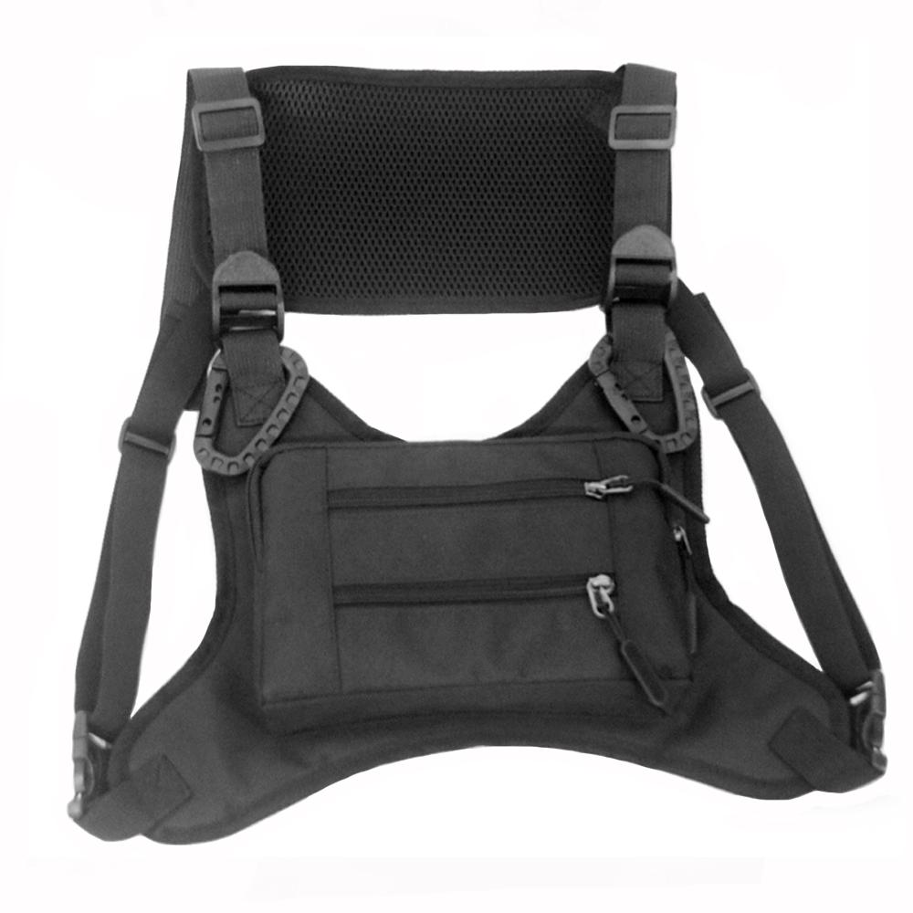 Multifunction Tactical Vest Bag Outdoor Sport Motorcycle Cycling Chest Bag Functional Lightweight Waistcoat Style Backpack чёрный