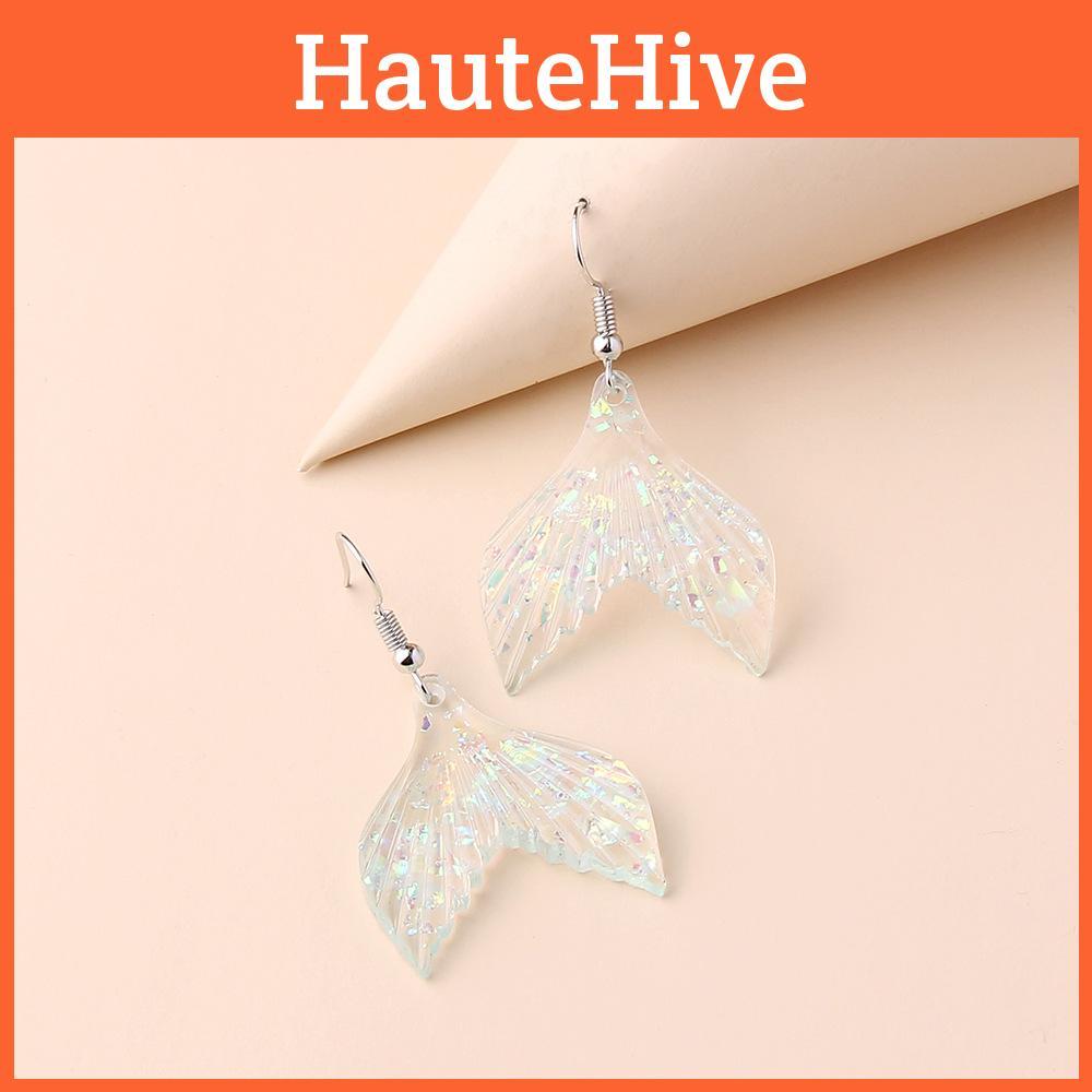 Tail Fish Trendy Dangle Earrings With Design In Blue Acrylic For Fashion Womens