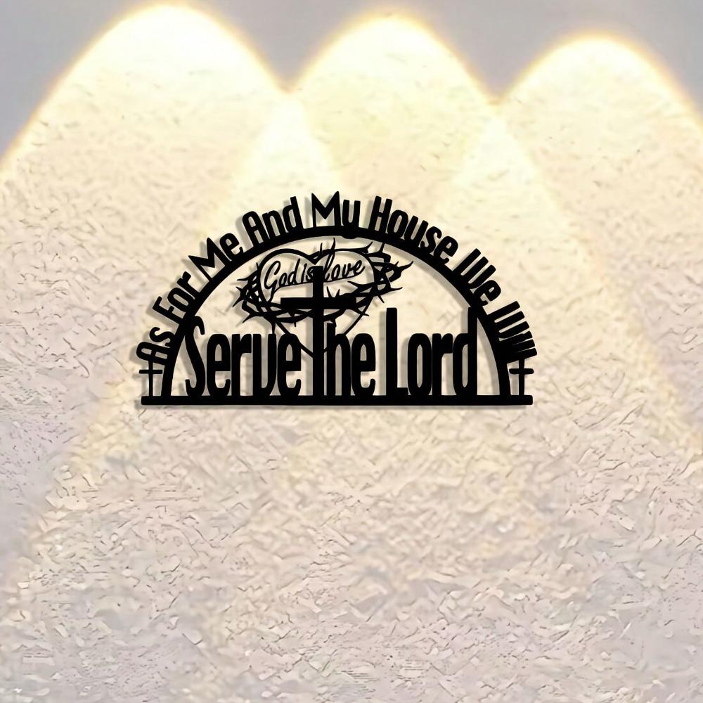 Metal Wall Art God is Love Inspirational Plaque Farmhouse Decor Rustic Iron Sign Christian Gift Home Office