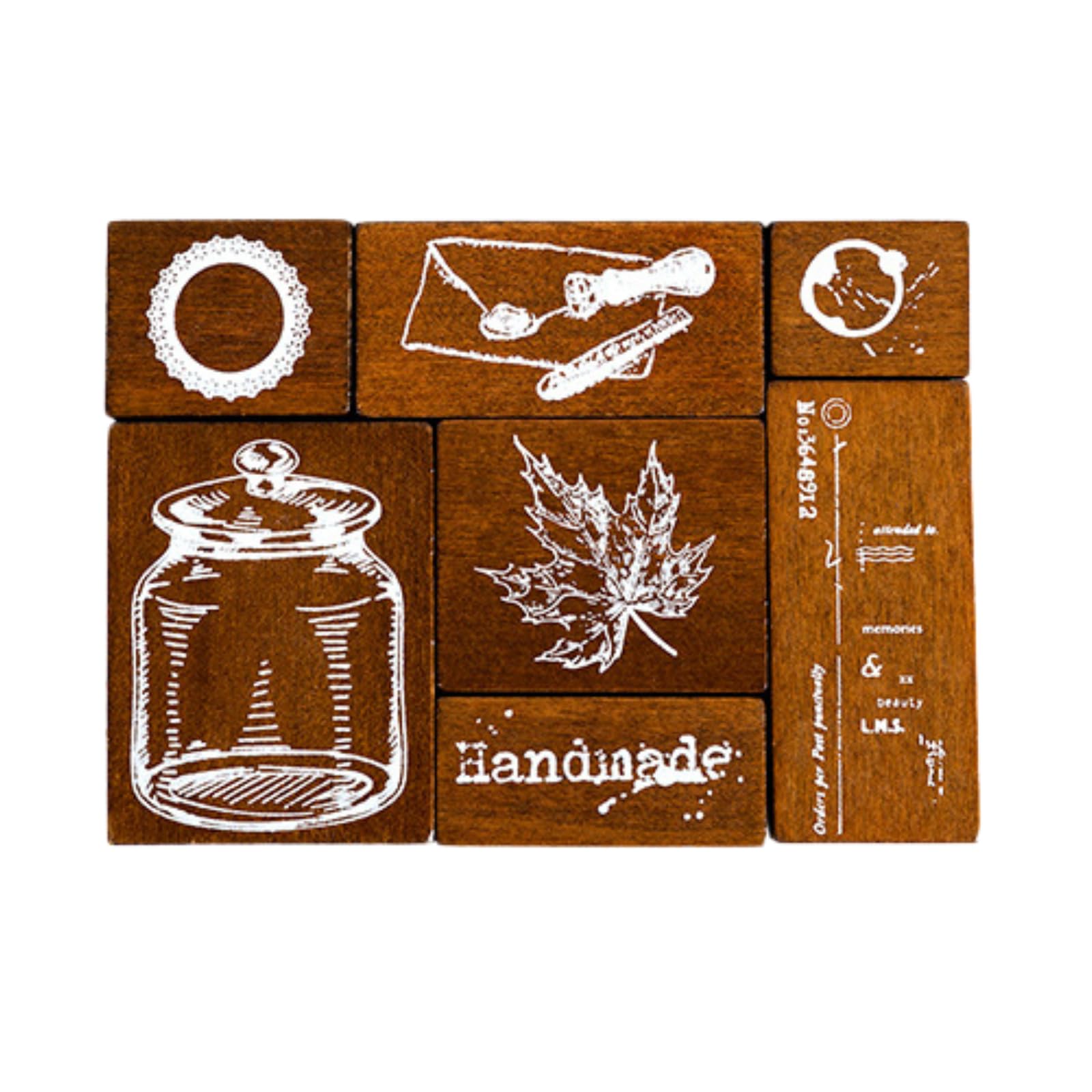 

Набор деревянных штампов для украшения альбома Набор в античном стиле, 7 штук Поделки, Сделай сам, Планеры, Скрапбукинг, Дневники, Коллажи, (Сделанный вручную дневник)