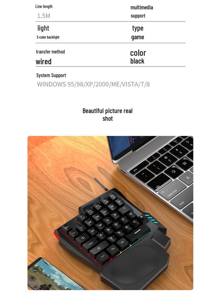 K13 One-Handed Gaming Keyboard: Universal Mobile & PC Game Accessory
