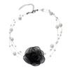 French Romantic Black And White Choker Flower Pearl Necklace Female Summer Collarbone Chain Fairy Neck Chain Year