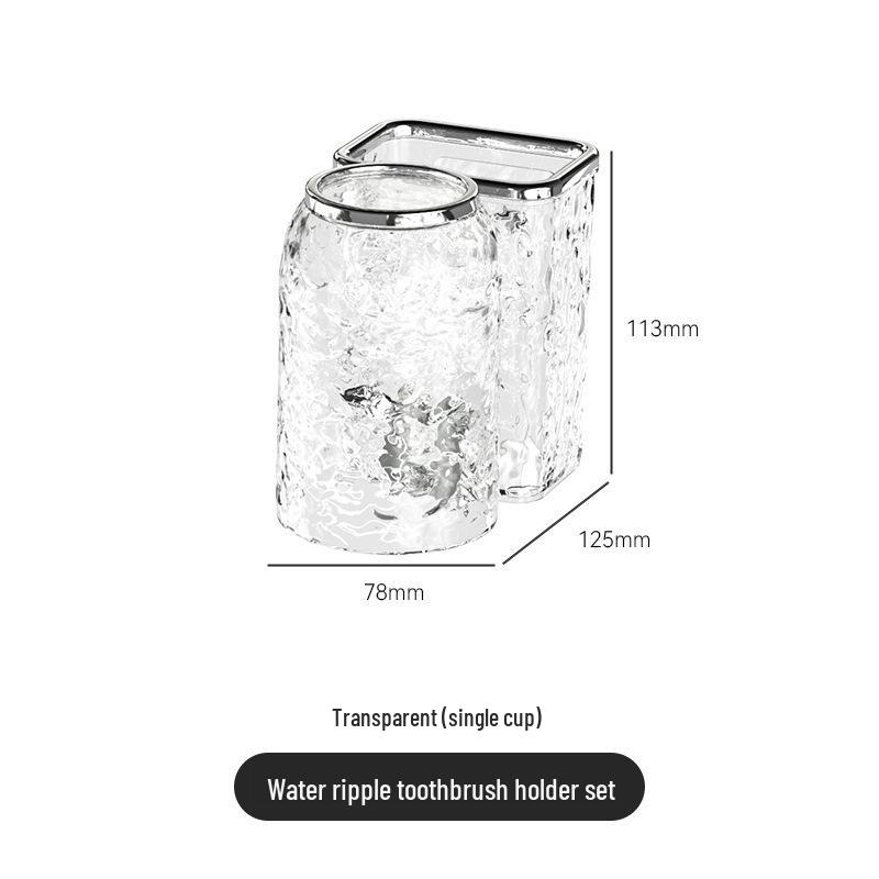 Dispenser Premium de Pastă de Dinți Montat pe Perete cu Design Valuri de Apă – Suport Universal Fără Găurire & Stoarcere