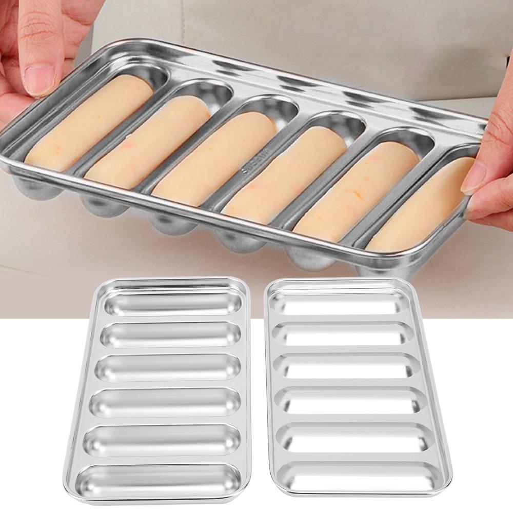 304 Stainless Steel Hot Dog Mold Silver Sausage Baking Mold Durable Sausage Mold Home Kitchen