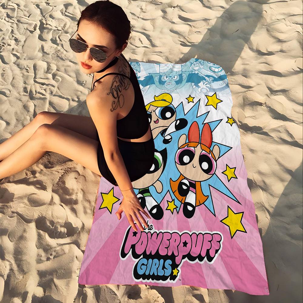 P-Powerpuff Anime G-Girls Badetuch Mikrofaser Weich Wasserabsorbierend Atmungsaktiv Für Mädchen Kinder Dekorative Cartoon Strandtuch