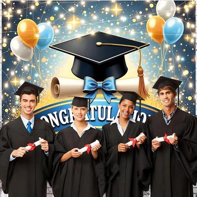 Congratulations Graduation Decor Graduate Party Decoration Prop Ceremony Background Congratulations Photo Booth Backdrop Party