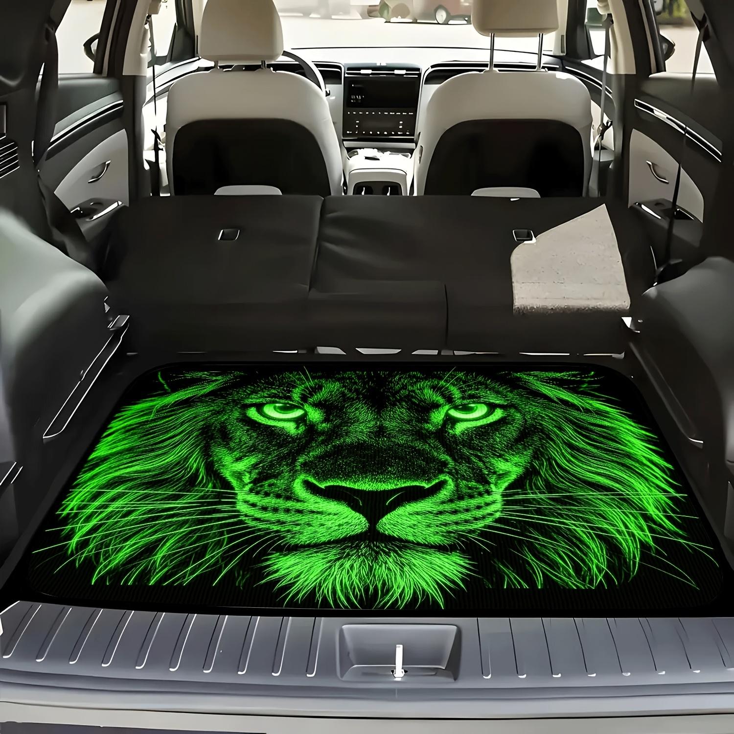 1 Stück Grüne Löwen leuchtende Augen M Kofferraummatte Anti-Rutsch Ladeflächenmatte Wasserdichter hinterer Aufbewahrungsschutz Fußmatte SUV Limousine 75*100cm gray