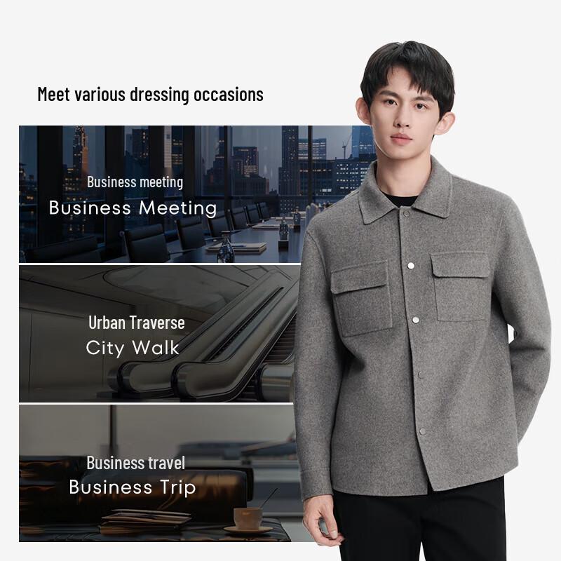 K-Boxing Men's Wool Blend Short Woolen Coat NFWN3330