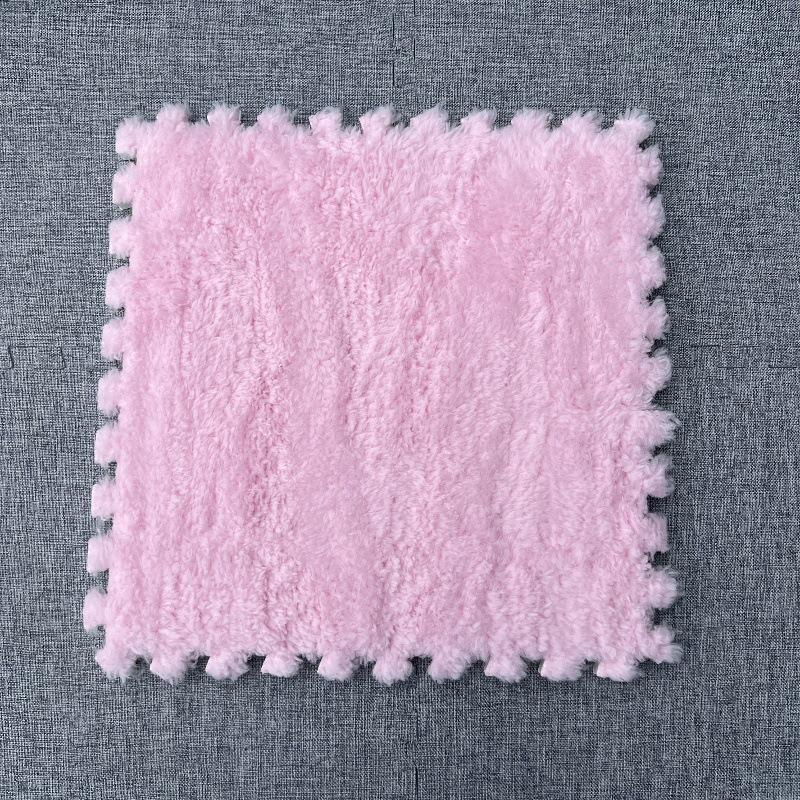 Bedside Plush Carpet Splicing Foam Floor Mat Cutting Winter Warm and Cold Resistant Velvet Texture Tatami Mat Bedroom Living Room Kitchen Home