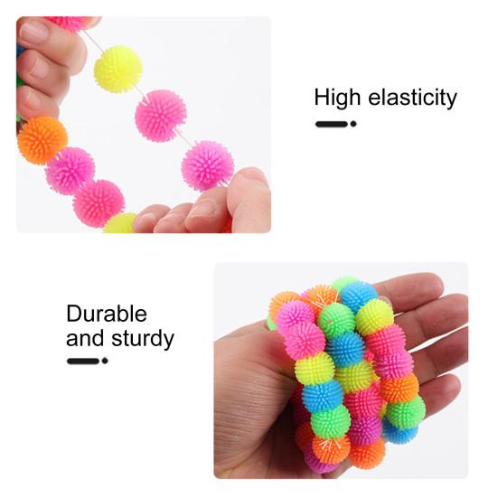 Stress Relief Toys Soft TPR Ball Elastic Bracelets Highly Stretchable And Kneadable Wristbands for Kids Skin-Friendly Non-Prickly Fun Party Favors